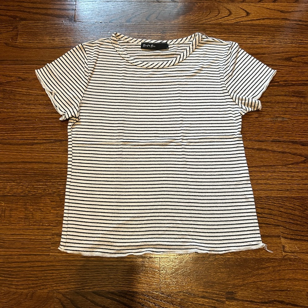 Striped Black and White Women's Top